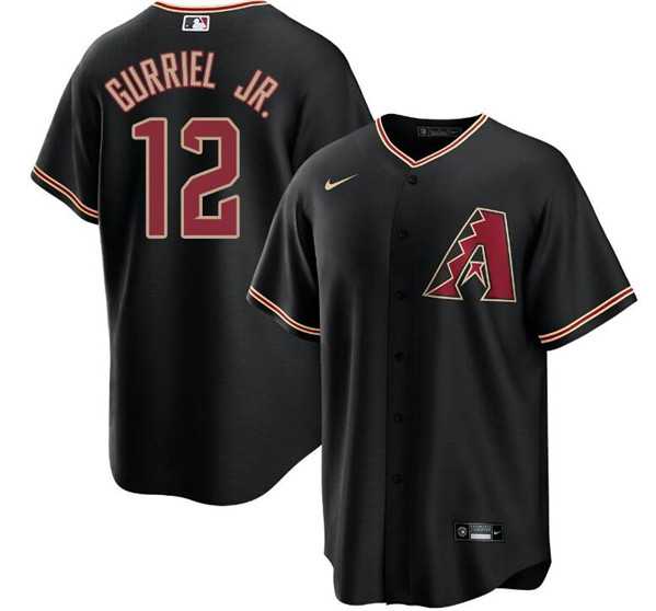 Men%27s Arizona Diamondbacks #12 Lourdes Gurriel Jr. Black Cool Base Stitched Baseball Jersey Dzhi->baltimore orioles->MLB Jersey